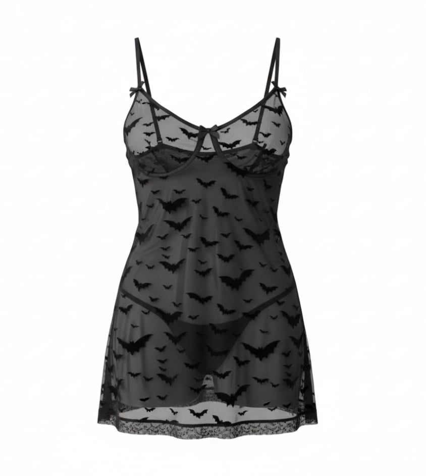 Image of The Countess’s Secret: Sheer Bat Desire Lingerie 