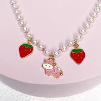 Image 1 of Strawberry Cow Pearl Necklace 