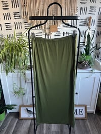 Image 1 of Prettylittlething army green long bodycon skirt