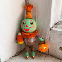 Image 1 of Green Goblin with Candy Corn and Jack O' Lantern