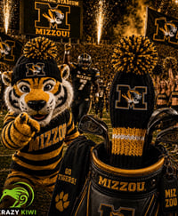 Image 3 of Missouri Tigers custom Golf Club Cover hand knit logo College football fan  gift