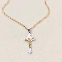 Image 1 of 2Tone Crucifix  Necklace
