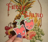 Image 2 of strawberry cats sticker