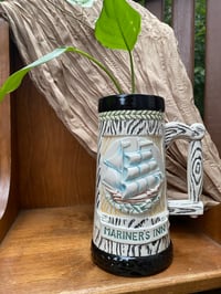 Image 1 of White Sails Lily in Vintage Mariners Inn Stein 