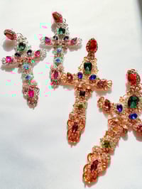 Image 1 of Fiona Cross Drop Earrings