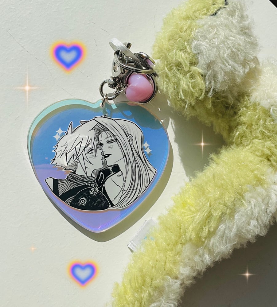Image of Sephiroth x Cloud Holographic Acrylic Charm 8cm