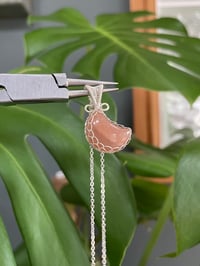 Image 1 of Silver Sunstone Moon Crystal Necklace