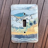 Image 1 of Light Switch Plate with Poured Paint Detail #3