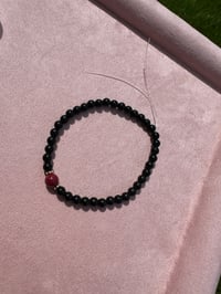 Image 2 of Obisidian and cinnabar bracelet 黑曜石紫金砂手链