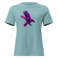 Image 7 of Women's Relaxed T-Shirt, Iridescent Purple Raven Mystical Crow Tee