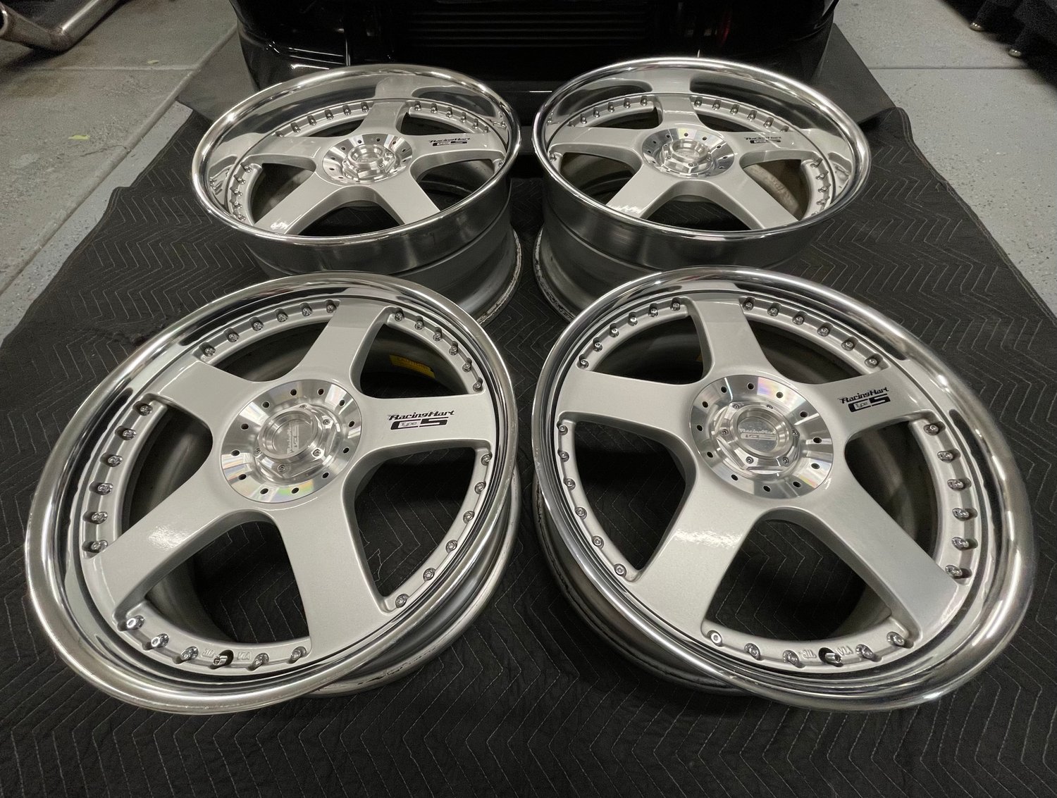 Racing Hart C5 JDM RARE three piece Forged wheels 5x114.3/ 4x114.3 18x8 ...