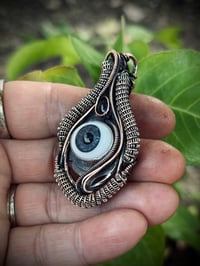 Image 2 of Eyeball and Kyanite Hybrid Wrapped in Sterling Silver and Copper