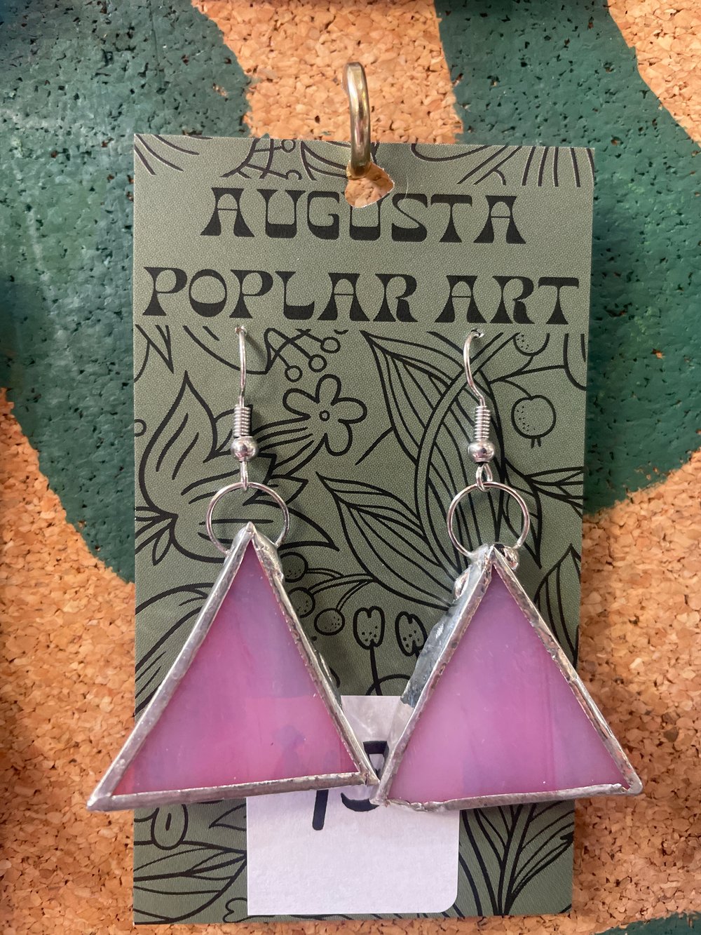Image of Pink Stained Glass Earrings