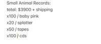 Small Animal Records Wholesale