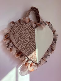 Image 2 of One Off Blush Zebra Heart Bag ✨ | Recycled Textiles Occasion Bag