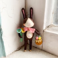 Image 1 of Dutch Rabbit with Basket of Eggs and Florals II