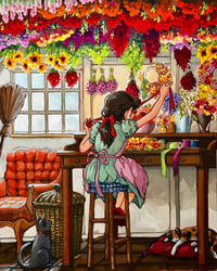 Image 1 of The Wreath Maker - FRAMED ORIGINAL