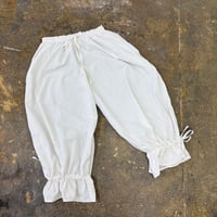 Image 1 of WHITE EMBROIDERED PIRATE PANTS