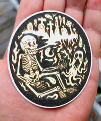 Smoking Skeleton Sticker