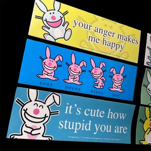 Image of happy bunny bumper stickers