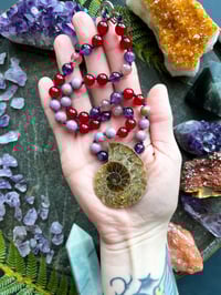 Image 2 of ✿ AMMONITE + RED JADE Choker ✿