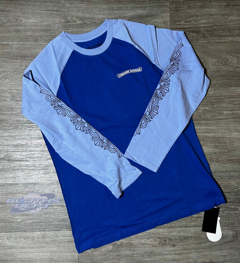 Image of Chrome Hrts Blue Long Sleeve Shirt