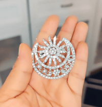 Cute Sun & Moon Crystal Brooch 