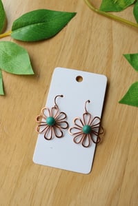 Image 2 of Copper Flower Earrings (2 pairs available)