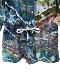 Image 4 of ♻️ UPCYCLED S 100% Linen Hooded Jacket in Deep Geode Ice Dye