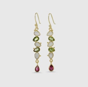 Image of Banyan Peridot, Moonstone & Tourmaline Earrings