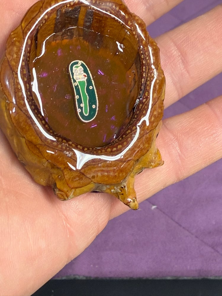 Image of Pickle Rick Pinecone Charm | Handmade PNW Resin Jewelry | #91