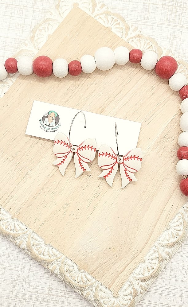 Image of Baseball Bow Earrings