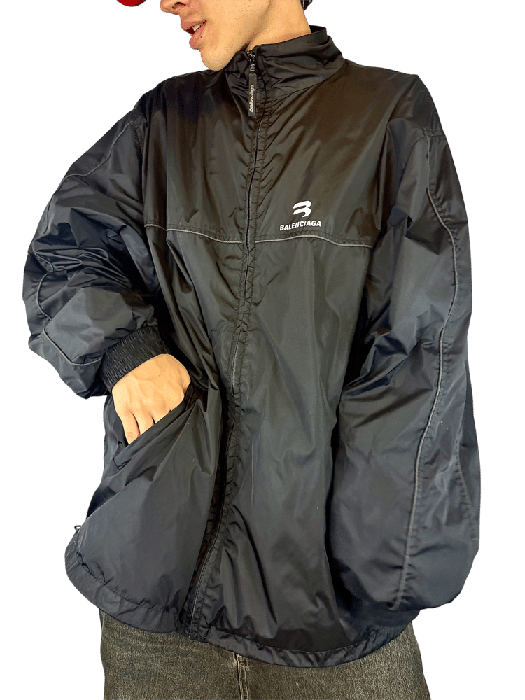 Image of Balenciaga 2022 Activewear 'Sporty B' Oversized Track Jacket