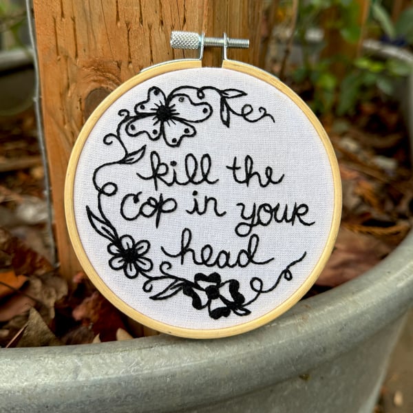 Image of Floral Ego Death Hoop 