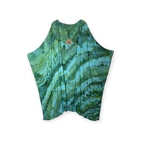Image 1 of 2X PLUS Long Woven Kimono in Verdant Watercolor Ice Dye