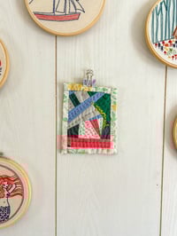 Image 4 of Yellow Chicken Scratch - small hand sewn quilt 