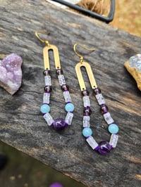 Image 1 of Knotted gemstone earrings 02