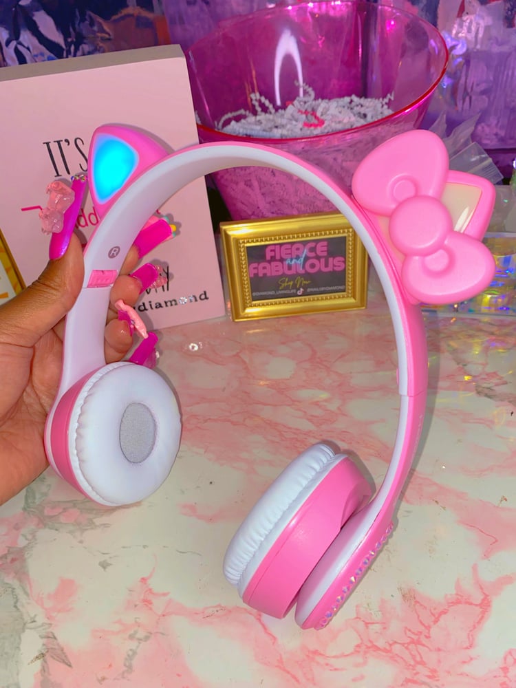 Image of Hello Kitty Bling LED Foldable Bluetooth Headphones