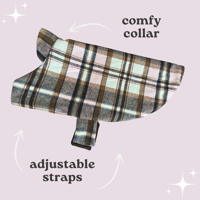 Image 2 of Musk and Tan Check / Cream Quilted Velvet Coat