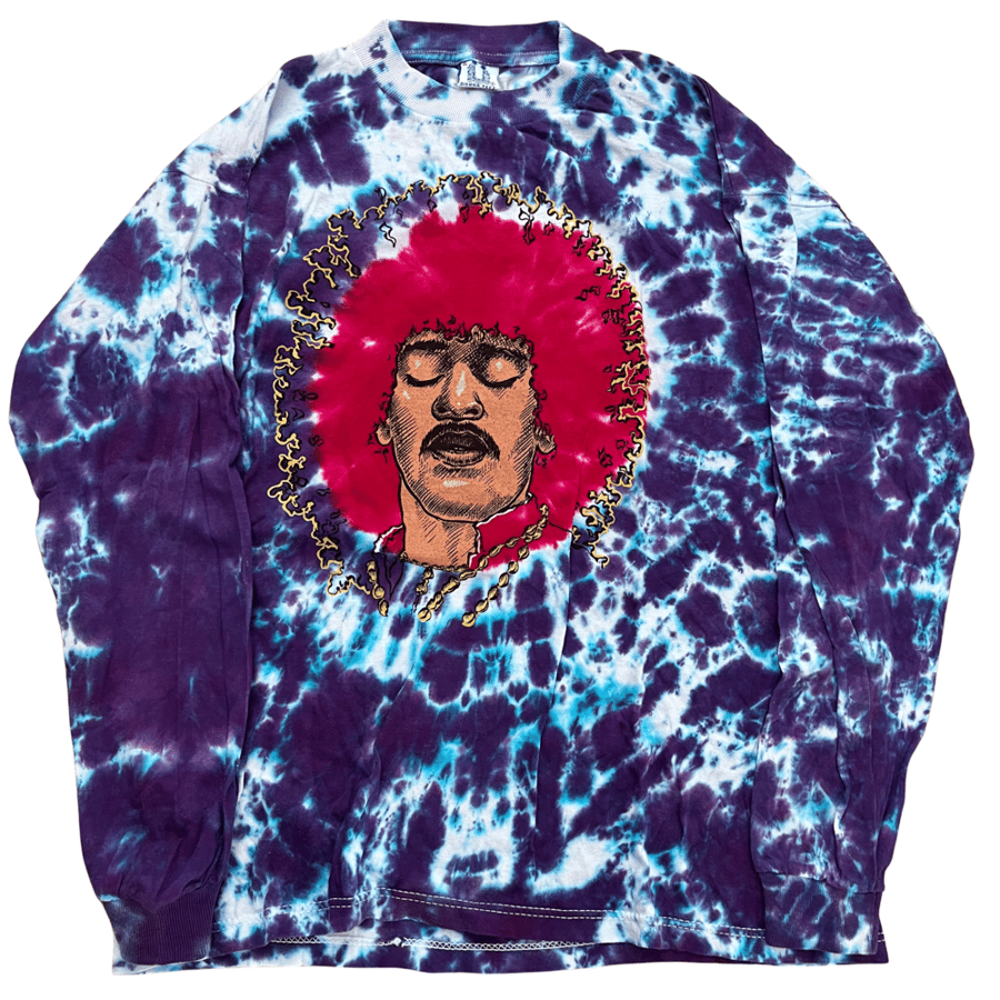 Image of 90s ‘Tune In’ Tie dye rave longsleeve T shirt Size L-XL