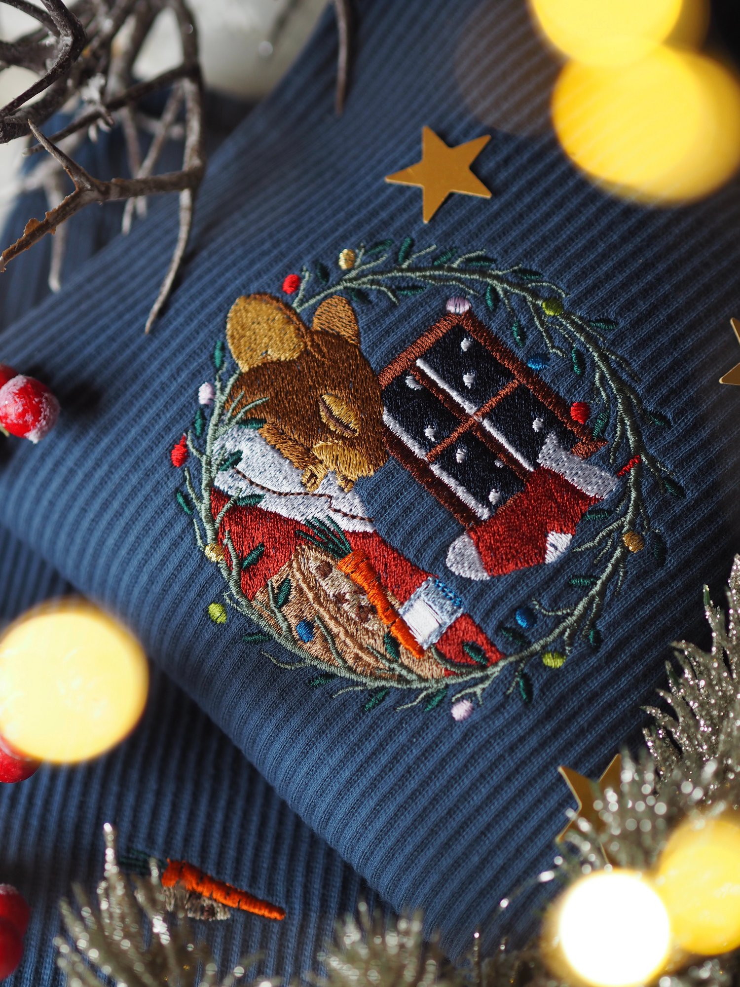 Image of One More Sleep - Blue Ribbed Lounge Set