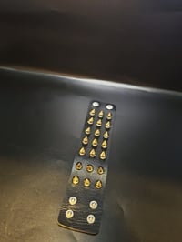 Image 3 of Faux black leather spiked bracelet