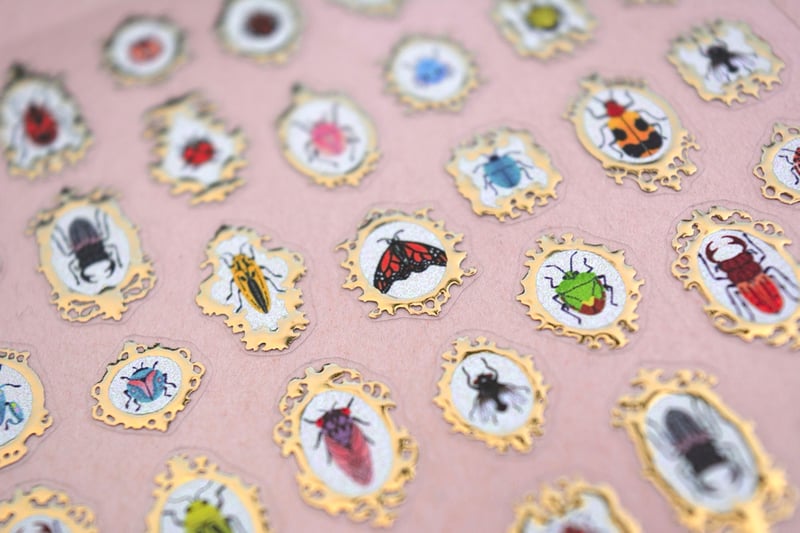 Framed Insects Nail Stickers
