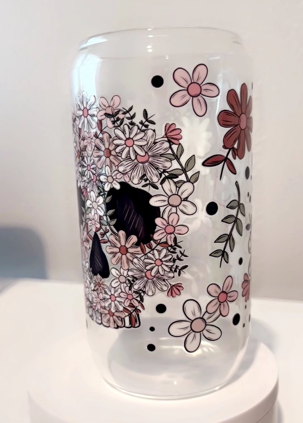 Image of Skull GLASS+LID+GLASS STRAW