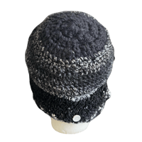 Image 3 of B&W strapped beanie