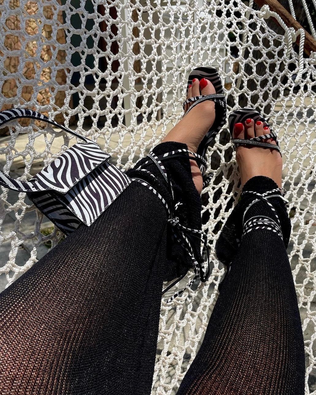 Image of ZEBRA PRINT SANDALS (UK 8) & MINI BAG 