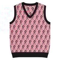 Image 10 of Eugene Teal - Frog with Knife Knit V-neck Vest - Pik and Black