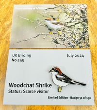 Image 1 of Woodchat Shrike - No.145 - UK Birding Pins