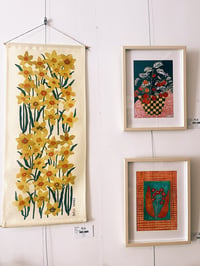 Image 3 of 'Daffodil' Linen Wall Hanging