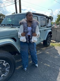 WHITE “SILVER FOX FUR” PARKA